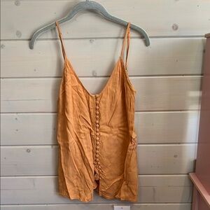 Orange Buttoned Sleeveless Camisole